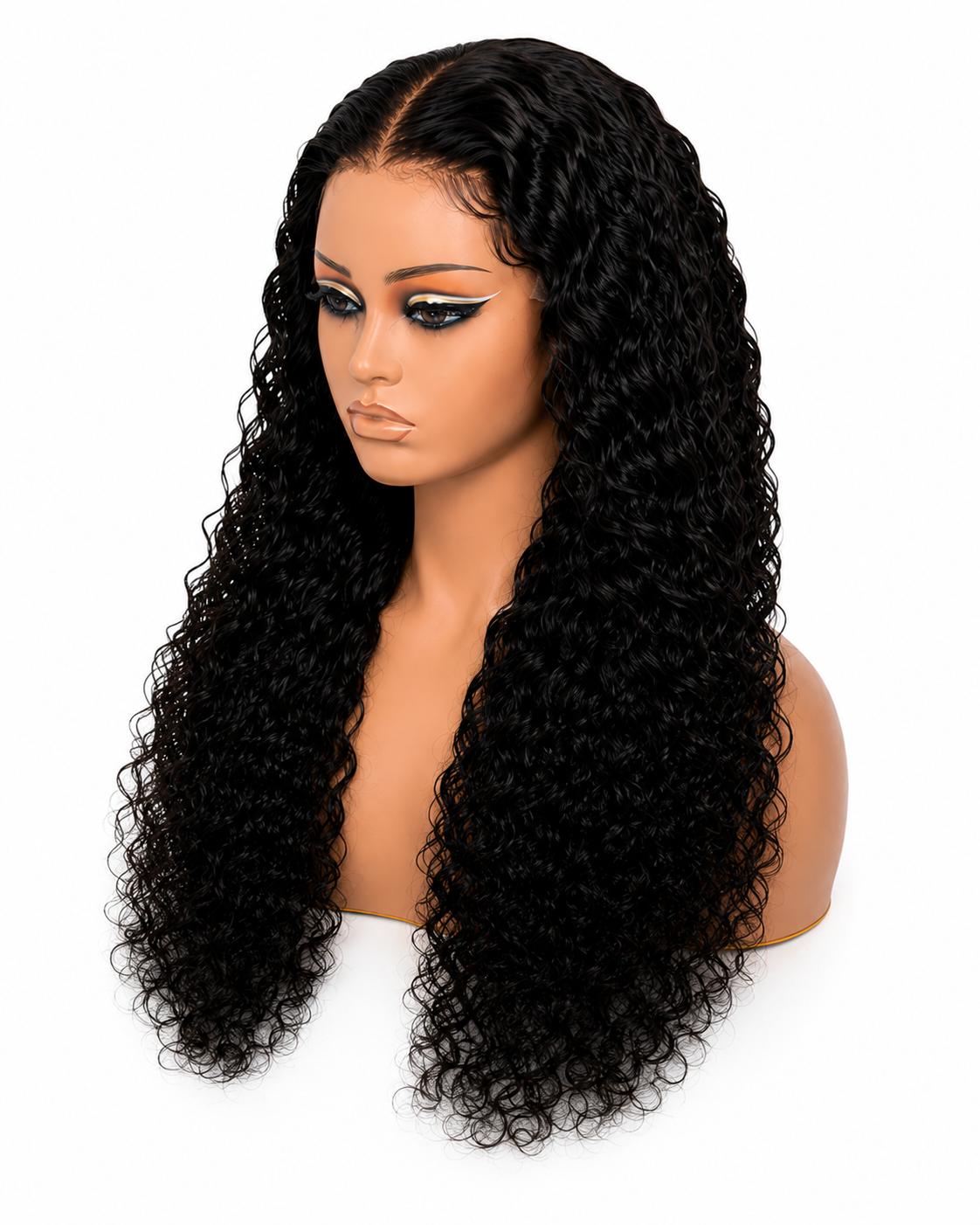 Luxury Deep Wave 13x6 HD Lace Wig – Glueless Wear & Go Human Hair | Pre-Plucked, Pre-Bleached | Adjustable Strap & Back String | 24” & 30”