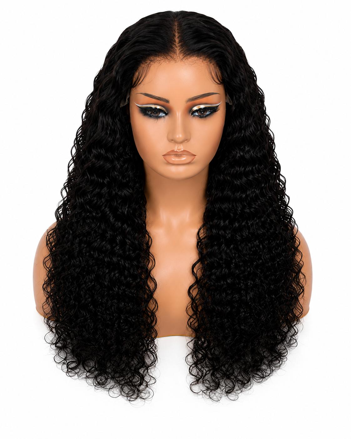 Luxury Deep Wave 13x6 HD Lace Wig – Glueless Wear & Go Human Hair | Pre-Plucked, Pre-Bleached | Adjustable Strap & Back String | 24” & 30”