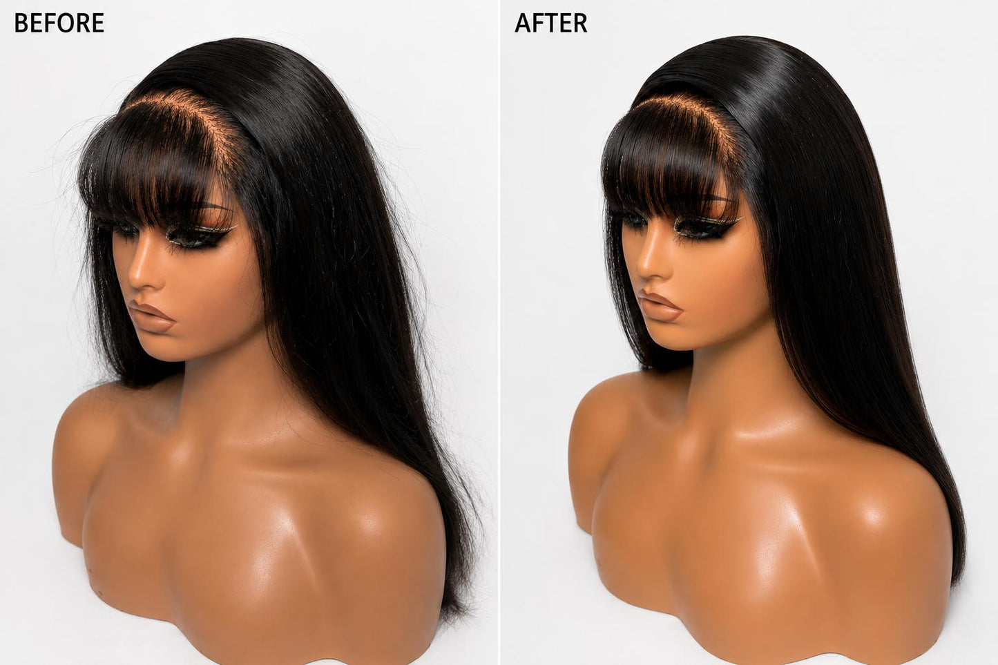 Leny & Nature Luxe Fringe Straight Wig – 20” 5x6 Transparent Lace | Pre-Plucked, Pre-Bleached & Ready-to-Wear