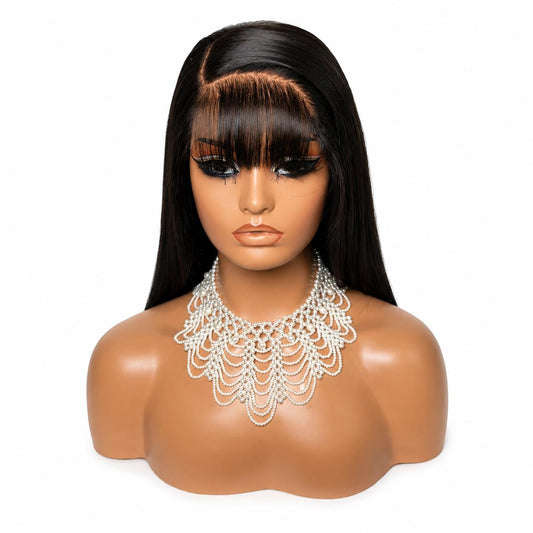 Leny & Nature Luxe Fringe Straight Wig – 20” 5x6 Transparent Lace | Pre-Plucked, Pre-Bleached & Ready-to-Wear