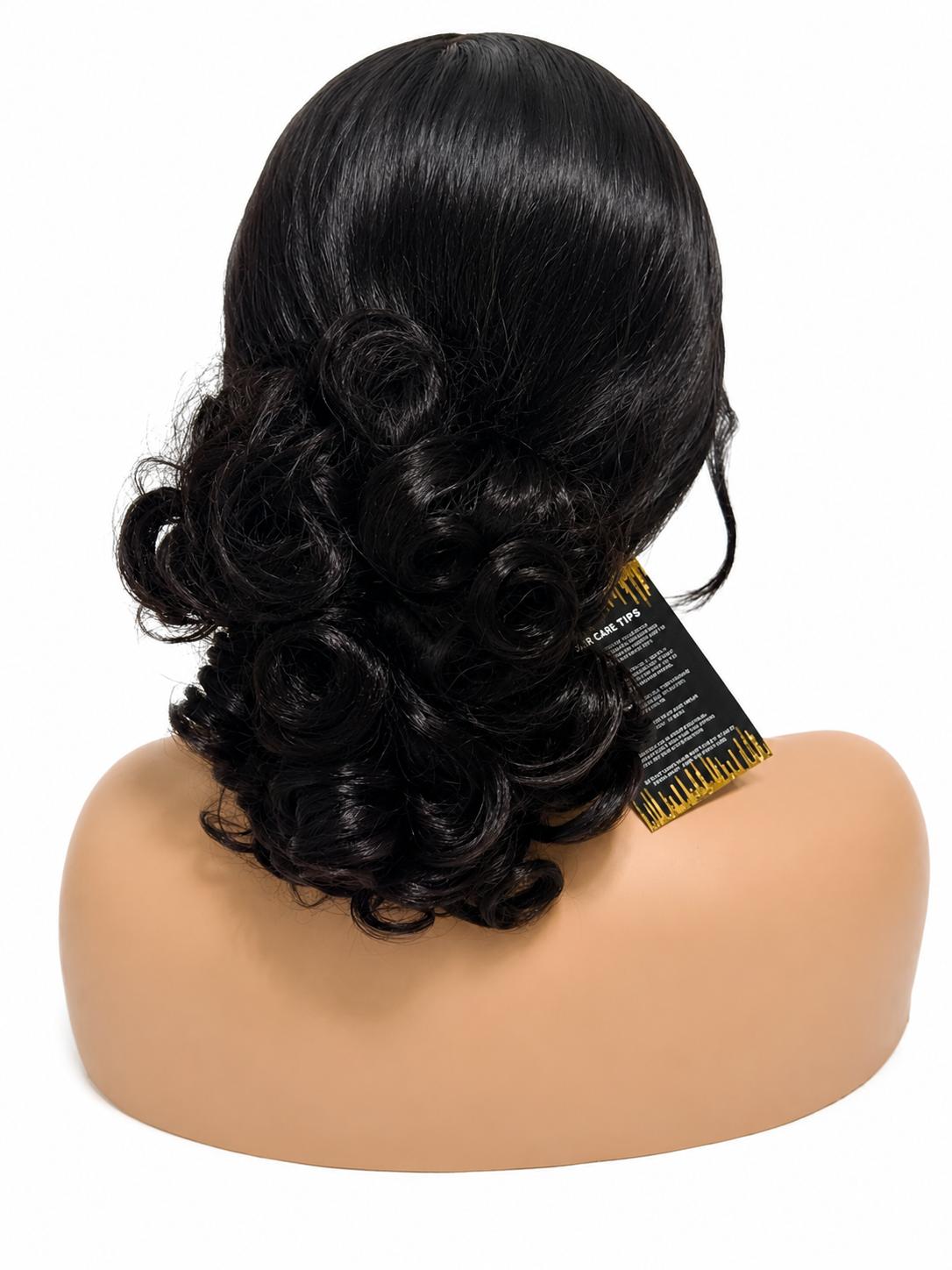 Midnight Luxe Bounce – 16” Raw Hair 13x6 HD Lace Wig with Adjustable Band & Back Strap | 250% Density