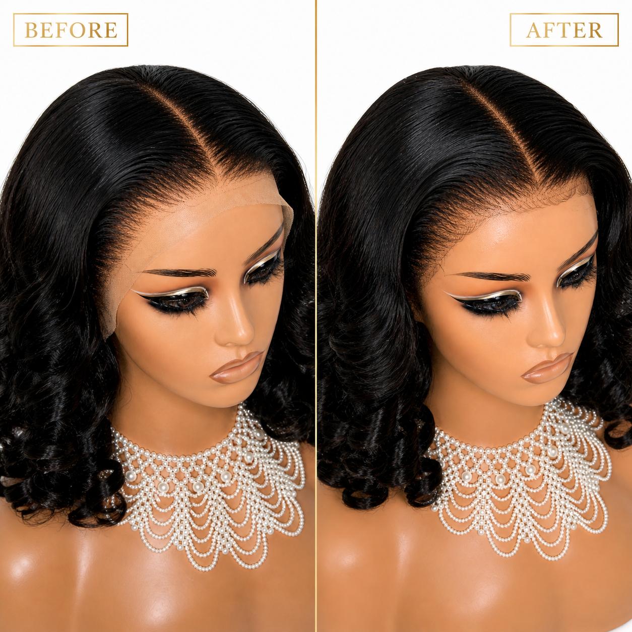 Midnight Luxe Bounce – 16” Raw Hair 13x6 HD Lace Wig with Adjustable Band & Back Strap | 250% Density