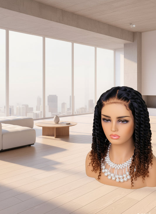 2 finger custom braiding hair, 1B-30 colored tips, available in 18-inch length, and 250 density.