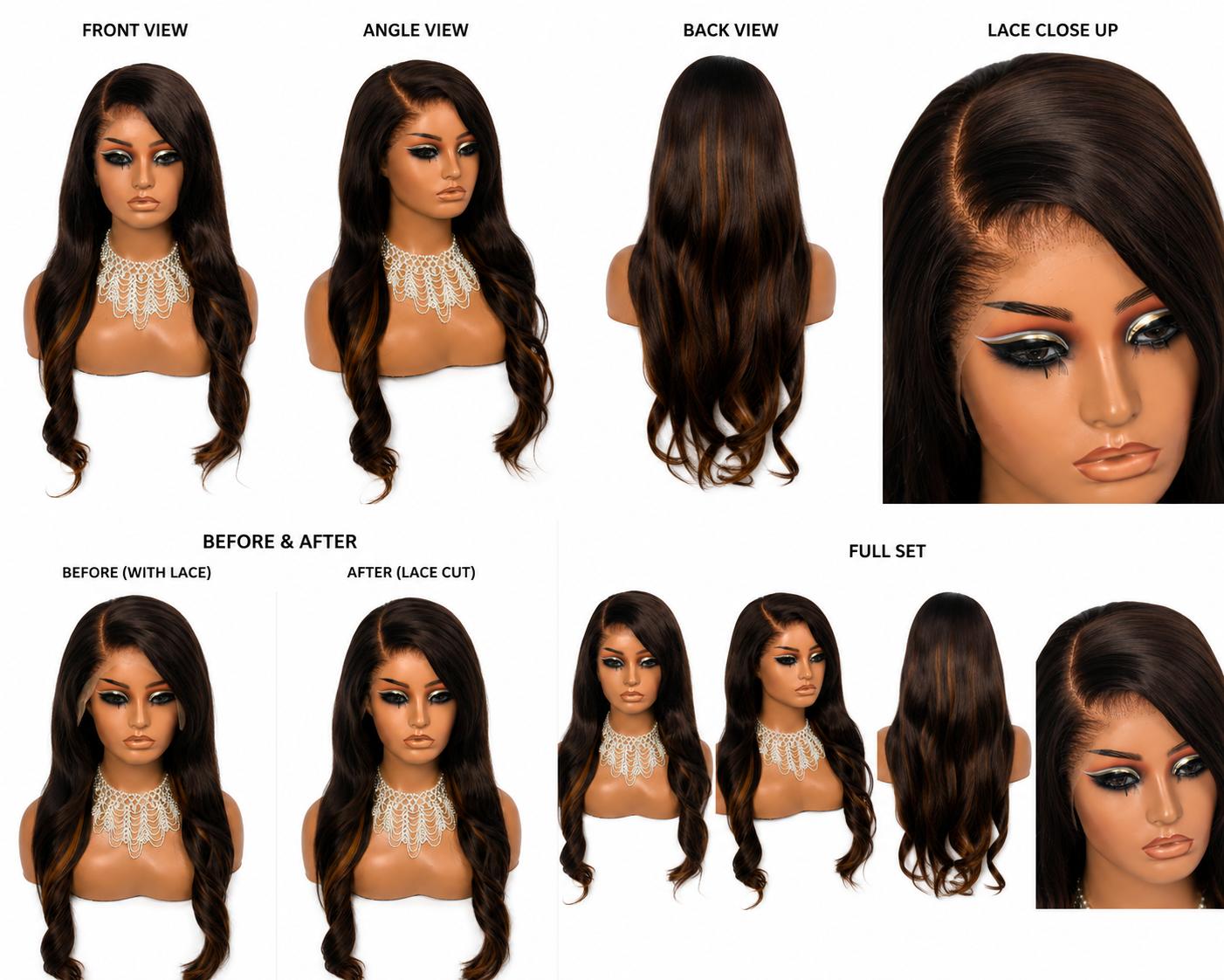 Luxury Body Wave 13x6 Transparent Lace Wig – Glueless Raw Human Hair | Pre-Plucked, Pre-Bleached & Pre-Cut | 250% Density | 24”