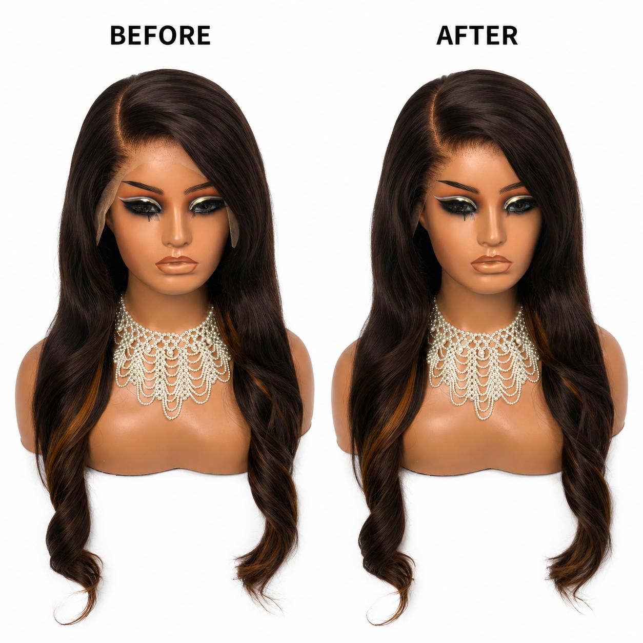 Luxury Body Wave 13x6 Transparent Lace Wig – Glueless Raw Human Hair | Pre-Plucked, Pre-Bleached & Pre-Cut | 250% Density | 24”