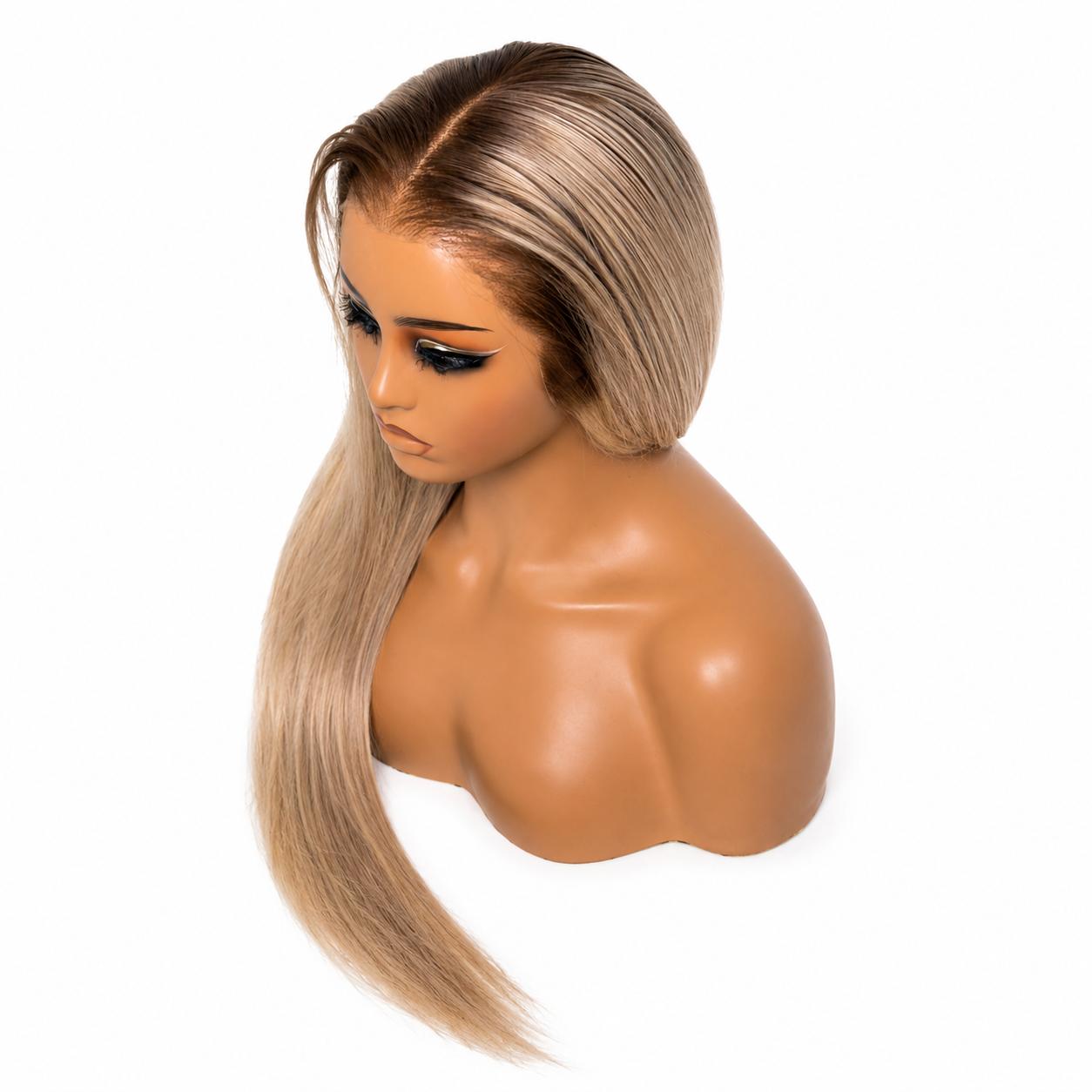 Youthy Blonde Sleek Ponytail Straight Wig – 13x6 HD Lace Glueless Unit | Highlight Blonde Human Hair