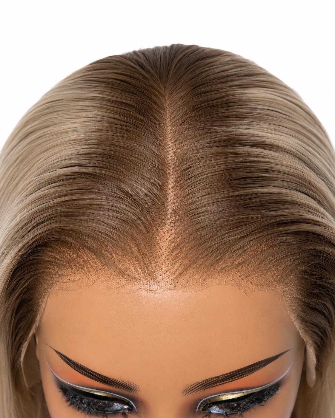 Youthy Blonde Sleek Ponytail Straight Wig – 13x6 HD Lace Glueless Unit | Highlight Blonde Human Hair